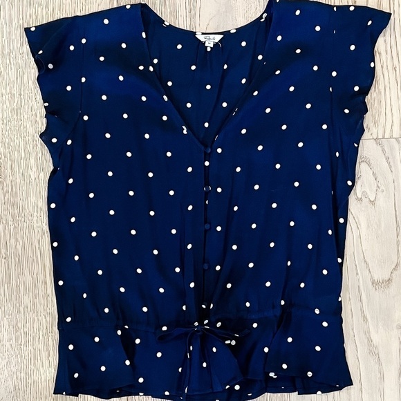 Rails Bretton Top. Navy Polkadots. Size Med. - Picture 2 of 3